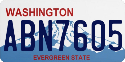 WA license plate ABN7605