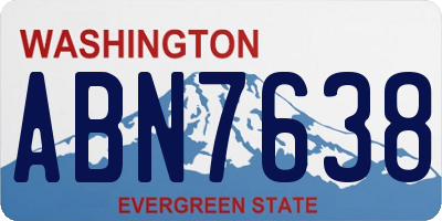 WA license plate ABN7638