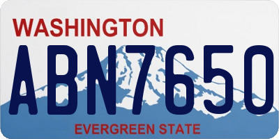 WA license plate ABN7650