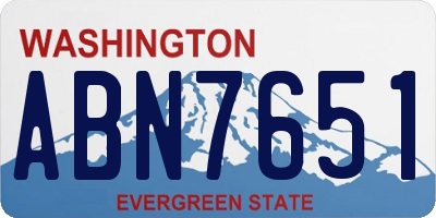 WA license plate ABN7651