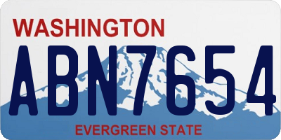 WA license plate ABN7654