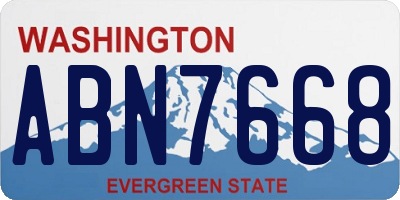 WA license plate ABN7668