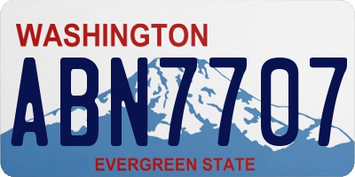 WA license plate ABN7707