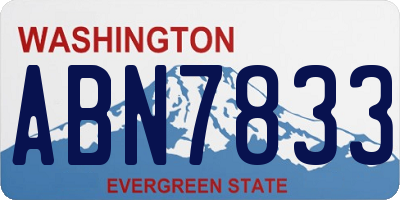WA license plate ABN7833