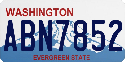 WA license plate ABN7852