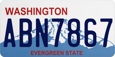 WA license plate ABN7867