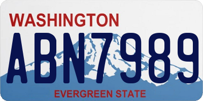 WA license plate ABN7989