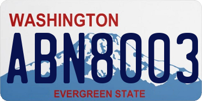 WA license plate ABN8003