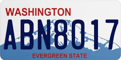 WA license plate ABN8017