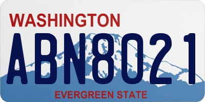 WA license plate ABN8021