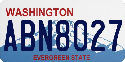 WA license plate ABN8027
