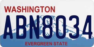 WA license plate ABN8034