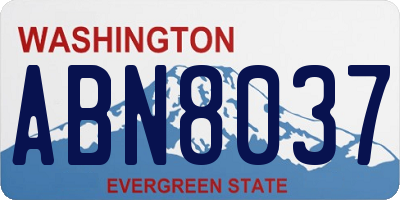 WA license plate ABN8037