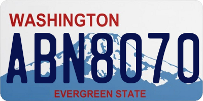 WA license plate ABN8070