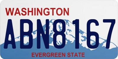 WA license plate ABN8167