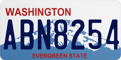 WA license plate ABN8254