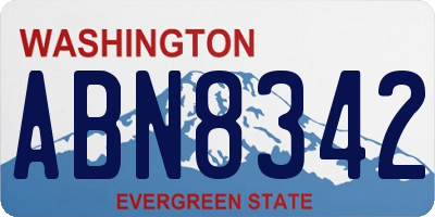 WA license plate ABN8342