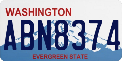 WA license plate ABN8374