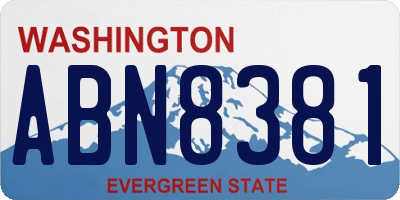 WA license plate ABN8381