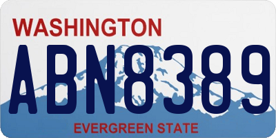 WA license plate ABN8389