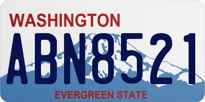 WA license plate ABN8521
