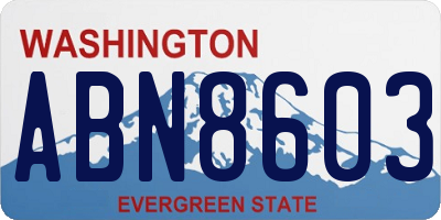 WA license plate ABN8603
