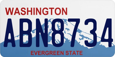 WA license plate ABN8734