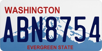 WA license plate ABN8754
