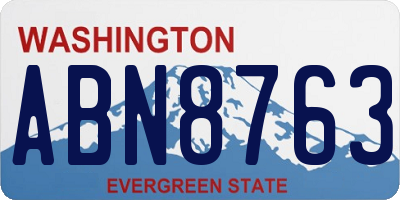 WA license plate ABN8763