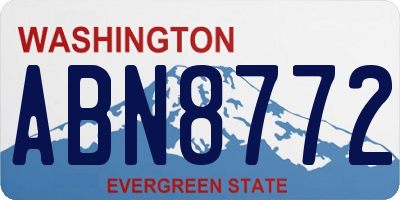 WA license plate ABN8772