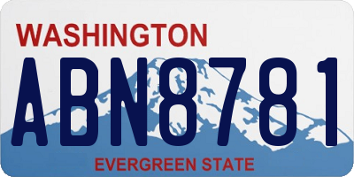 WA license plate ABN8781