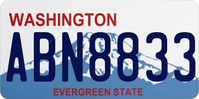WA license plate ABN8833