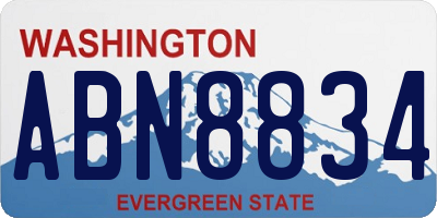 WA license plate ABN8834