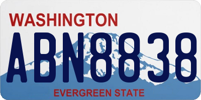 WA license plate ABN8838