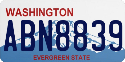 WA license plate ABN8839