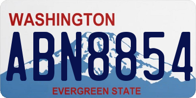 WA license plate ABN8854