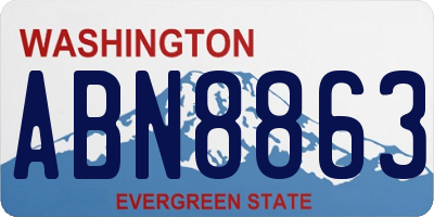 WA license plate ABN8863