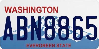 WA license plate ABN8865