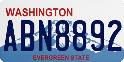WA license plate ABN8892