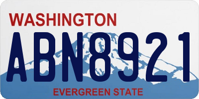 WA license plate ABN8921