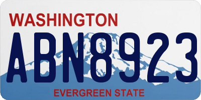 WA license plate ABN8923
