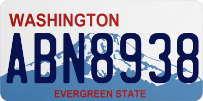 WA license plate ABN8938