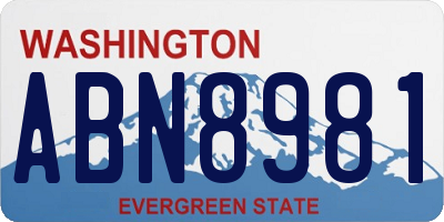 WA license plate ABN8981
