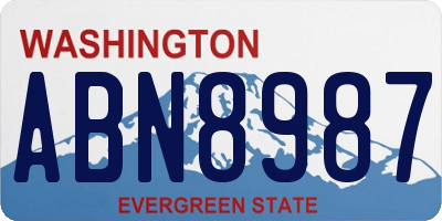 WA license plate ABN8987