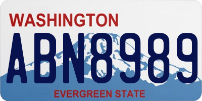 WA license plate ABN8989