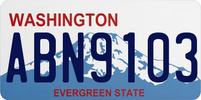 WA license plate ABN9103