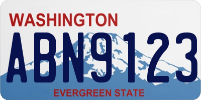 WA license plate ABN9123