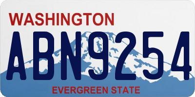 WA license plate ABN9254