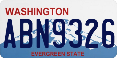 WA license plate ABN9326