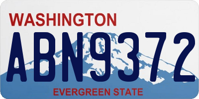 WA license plate ABN9372